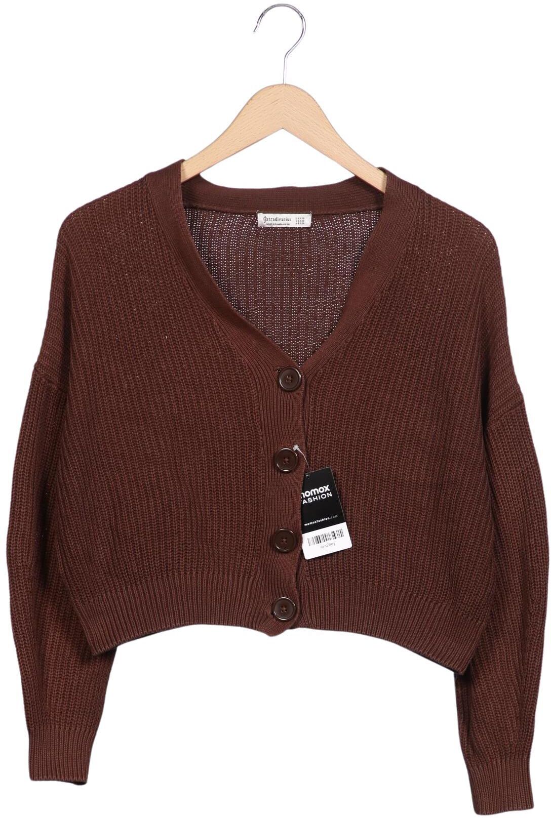Stradivarius Damen Strickjacke, Braun, Gr. XS, Baumwolle - Second Hand