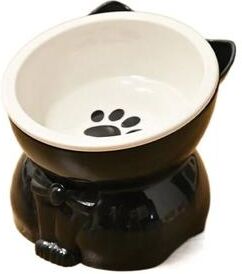 Uplift Essentials Creative Slanted Ceramic Pet Feeding Basin black