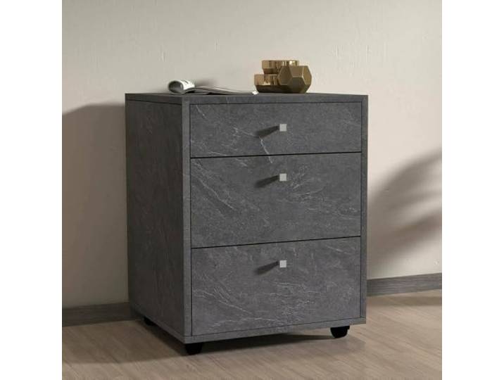 Dmora - Kommode Yorgos, Schlafzimmerkommode, Kommode mit 3 Schubladen, 47x45h61 cm, Schiefer