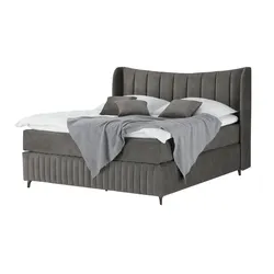 Kings and Queens Boxspringbett  Uldur ¦ grau ¦ Maße (cm): B: 214 H: 122