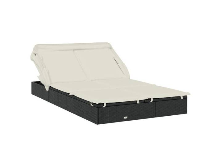 JILL - NEUF Transat 2 places - avec toit pliable - noir 213x118x97 cm CC486