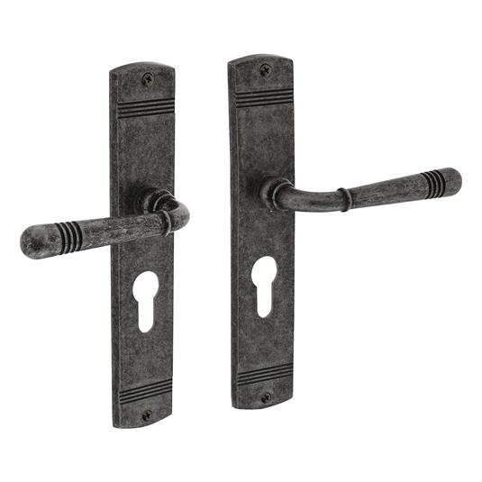 Intersteel Langschildgarnitur PZ 72 mm altgrau (Türgriff) (0021.170536)