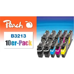 Peach 10er-Pack Tintenpatronen, XL-Füllung, kompatibel zu Brother LC-3213