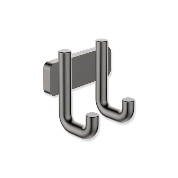 Hewi Serie 480 Doppelhaken 480.90.00170EC PVD beschichtet, schwarzchrom glänzend