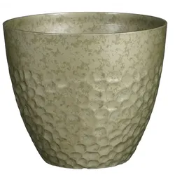 Mica Decorations Bravo Topf rund grau gehammert - h26xd30,5cm