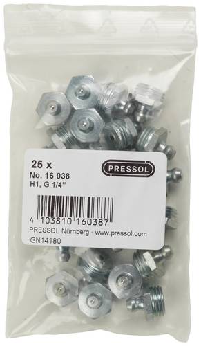 Pressol Kegelschmiernippel H1-gerade, G 1/4''-VZ 25St.