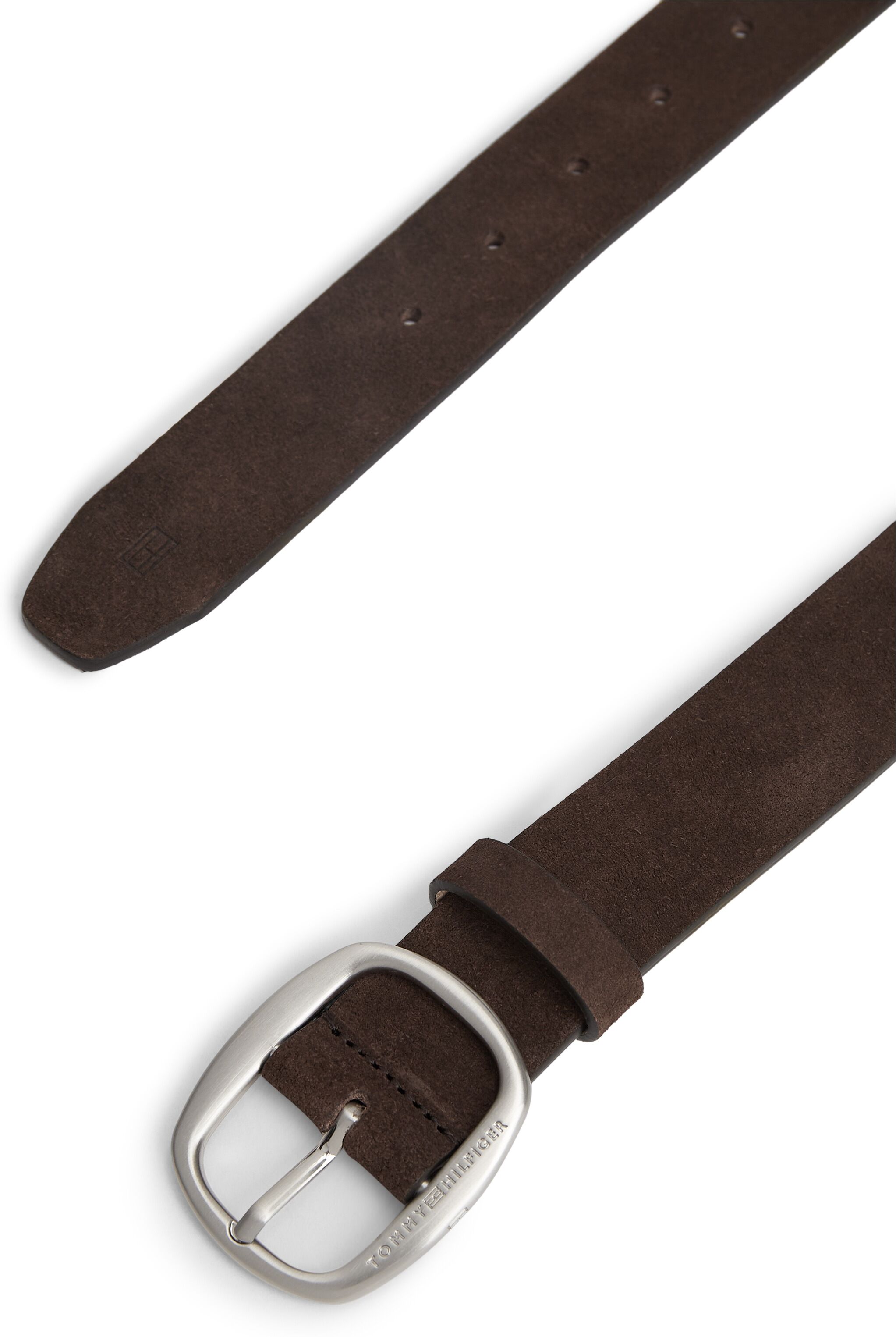Ledergürtel TOMMY HILFIGER "TH CASUAL 3.5 SUEDE", Herren, Gr. 80, braun (testi di moro), Leder, unifarben, Gürtel Ledergürtel, aus Veloursleder testi di moro 80