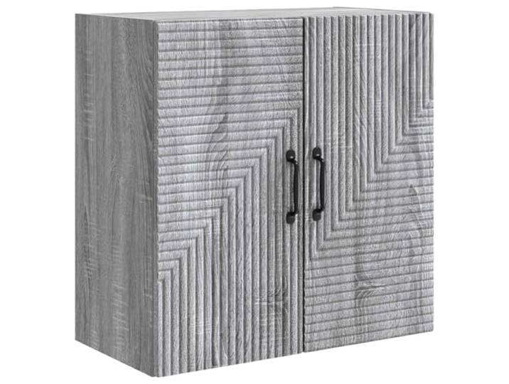 KLGBNCVE Wandschrank Grau Sonoma 59 x 31 x 60 cm Holzwerkstoff Wandmontage, Vintage-Stil, Regale fuer Buecher und Deko, pflegeleicht, schlankes Design