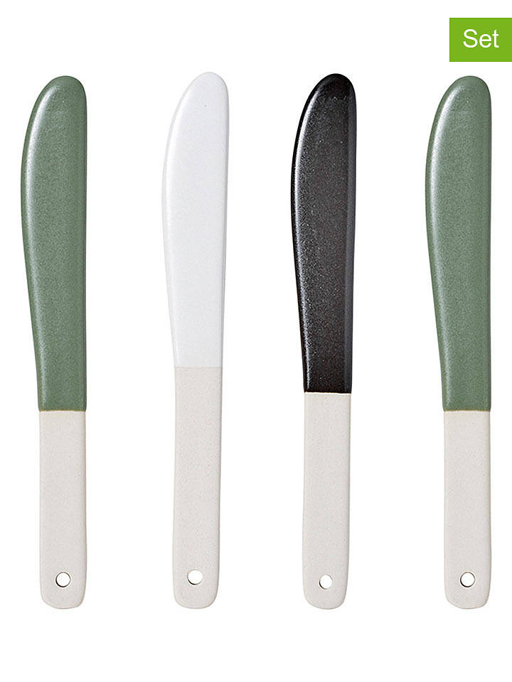 Ladelle 4er-Set: Streichmesser "Host" in Grün/ Weiß/ Schwarz - (H)16 cm - onesize