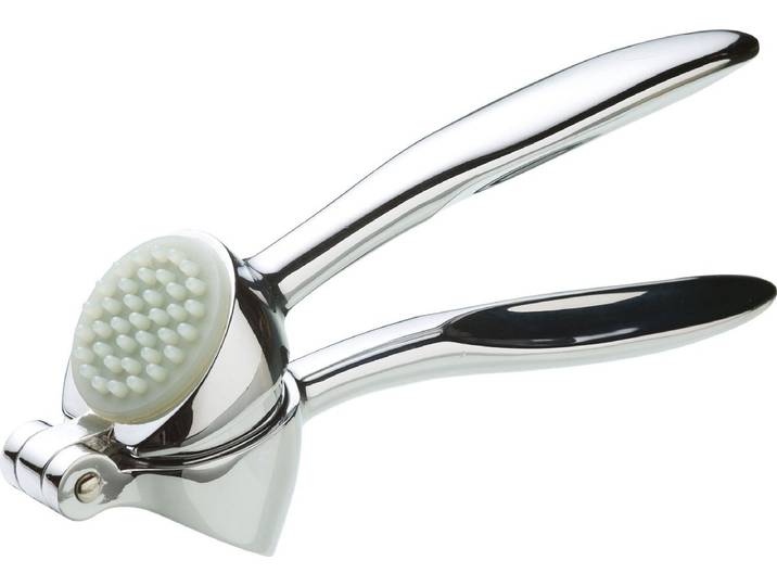 MasterClass Gegoten Knoflookpers met pletplaat en comfortabele handgrepen