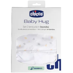 Chicco, Fixleintuch Babybett, Baby Hug G/D Spannbettlaken Bambuslaub (77 x 39 cm)