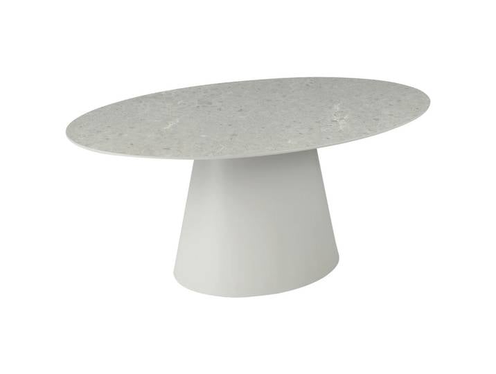 Livetastic Esstisch, Hellgrau, oval, konisch, 160x75x90 cm, Esszimmer, Tische, Esstische, Esstische oval