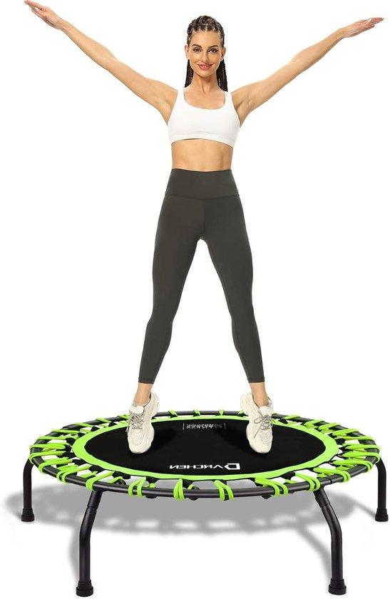 Mini Trampolin - Fitness Trampolin - Innenzug - Quiet Elastic Chokes - 100 cm - Grün