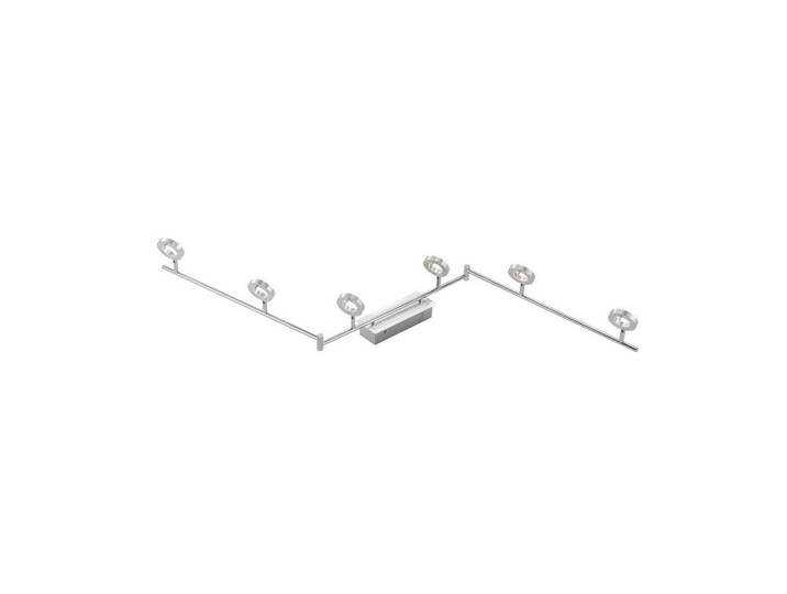 Paul Neuhaus Led-Deckenleuchte Sileda, Alufarben, Metall, Kunststoff, Kreise, rechteckig, 127x22x177 cm, drehbar, verstellbare Arme, verstellbare Spotlights, Lampen & Leuchten, LED Beleuchtung, LED-Deckenleuchten