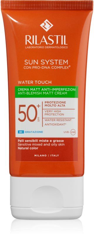 Rilastil Sun System Water Touch crème matifiante protectrice pour peaux grasses à imperfections SPF 50+ 50 ml