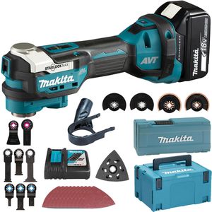 Makita Multifunktionswerkzeug DTM52T1JX2, Akku, 18V/5Ah, mit Akku, Zubehör-Set und Koffer