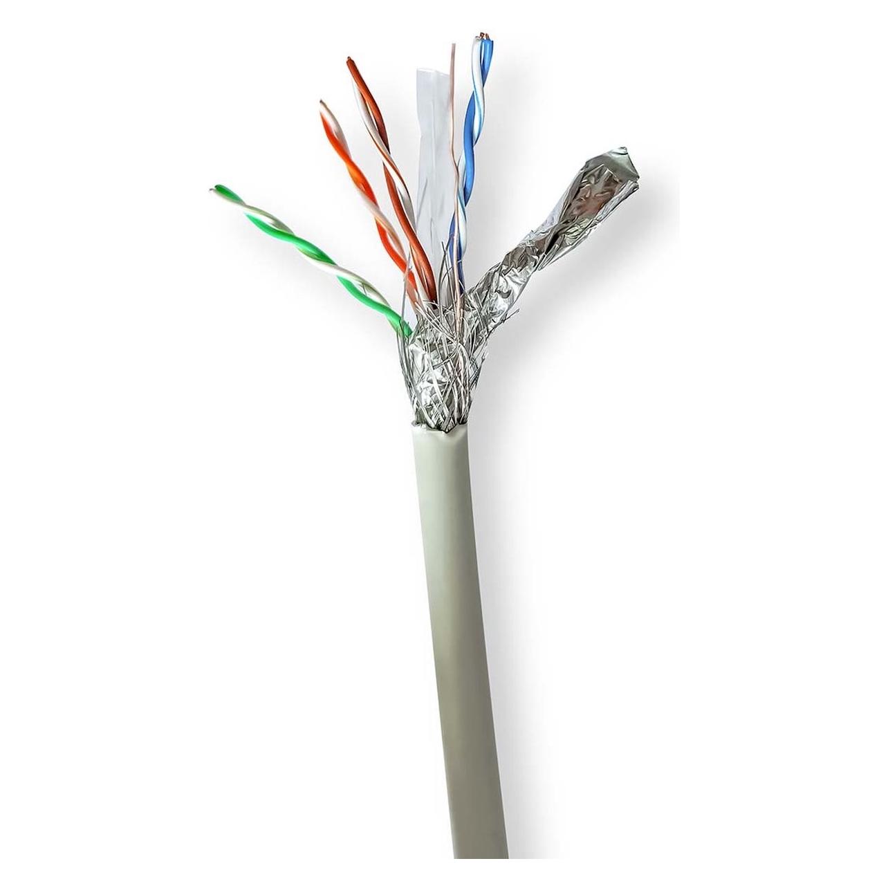 Nedis Netzwerk-Kabel Rollen | CAT6 | Litzenleitung | S/FTP | Reines Kupfer | 305.0 m | Innenbereich (S/FTP, CAT6, 305 m) (CCBG8528GY305)