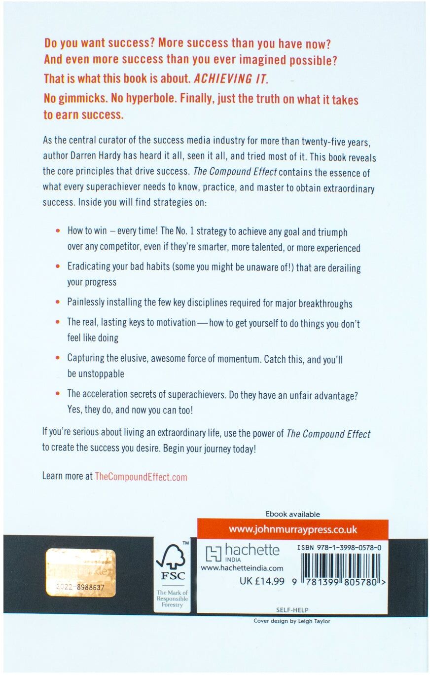 John Murray Press The Compound Effect by Darren Hardy - New Paperback - Bestselling Self-Help & Business Success Guide - Non Fiction