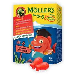 Möller’s Omega-3 Gelee-Fische Erdbeere 36 St