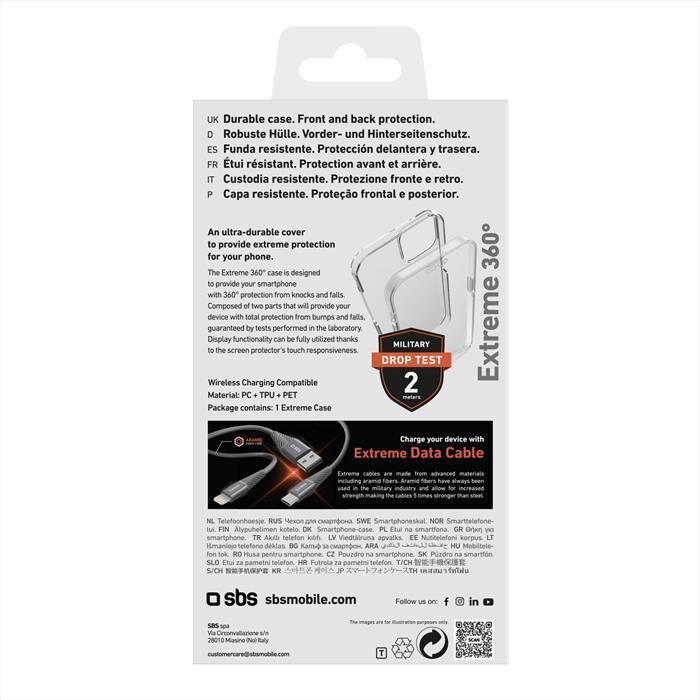 SBS Cover 360 Per iPhone 14-trasparente