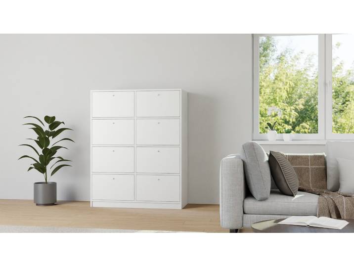 50 cm tiefer Apothekerschrank Premium Dekore Weiß­grau