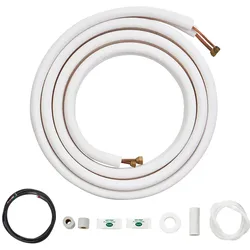 VEVOR 4876,8 mm Mini-Split-Leitungssatz, 6,4 und 9,5 mm Außendurchmesser, Kupferrohre und dreischichtige Isolierung, für Klimaanlagen oder Heizungspumpengeräte und HVAC mit umfangreichem Zubehör