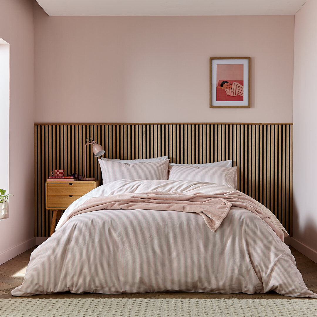 Helena Springfield Twill Stripe Duvet Cover Set Chocolate Striped Super King Duvet Cover + 2 Pillowcases