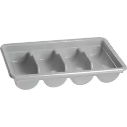 Besteckbehälter Kunststoff grau, 4 Fächer, Höhe: 95 mm