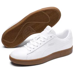 PUMA Smash V2 Leder Sneaker PUMA white/gray violet/gum 44.5