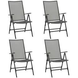 vidaXL Klappstühle 4 Stk. Mesh Stahl Anthrazit