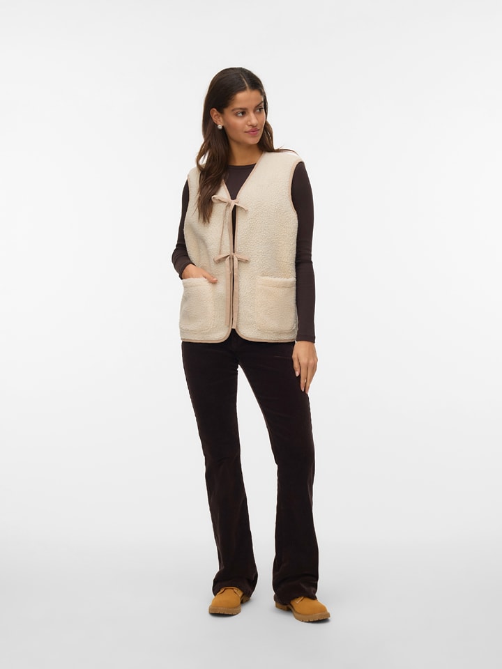 Vero Moda Teddyweste in Beige - XL