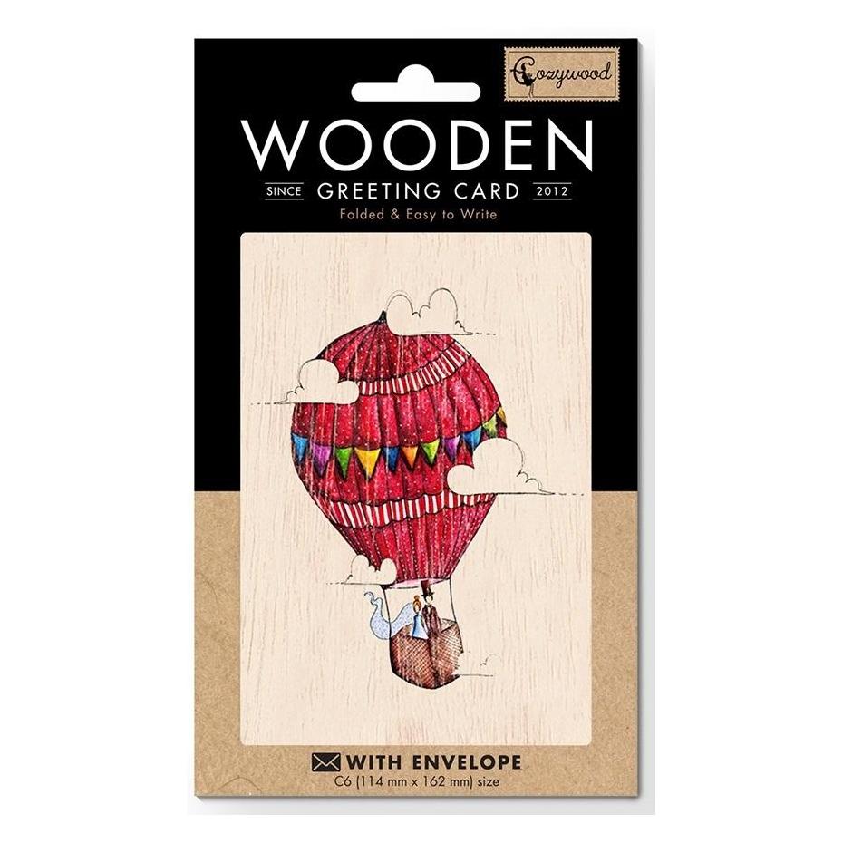 Cozywood Holzkarte C6 + Umschlag Hochzeitsballon (41905764)