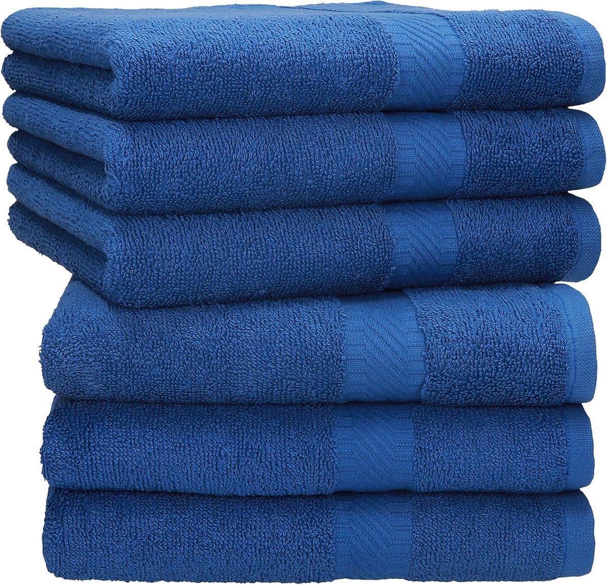 6-delige Katoenen Handdoekset Blauw voor Badkamer en Sauna
