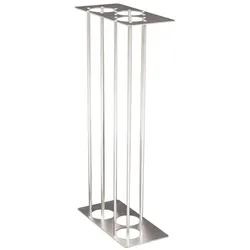 PROREGAL Halber Bechereinsatz für Abfallbehälter Haiti Mix | 110 Liter, HxBxT 68x16,4x33,7cm | 3 Einwurföffnungen | Silber