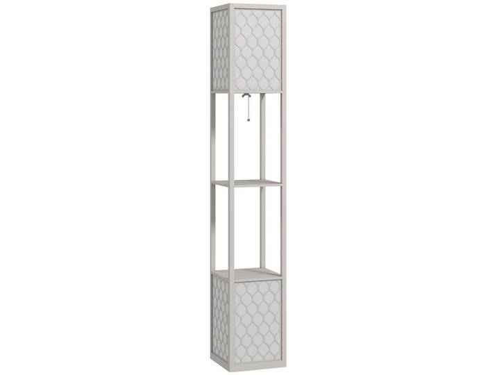 Homcom Stehlampe MDF Kunststoff Hellgrau, E27, 26x156x26 cm, Lampen & Leuchten, Innenbeleuchtung, Stehlampen