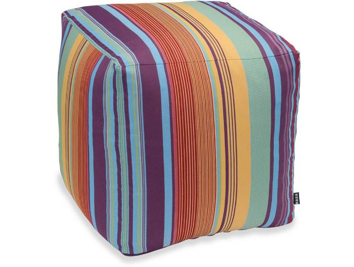 H.O.C.K. Sitzhocker H.O.C.K. Milane Bean Cube Pouf 40x40x40cm lila / gelb / hellblau, Hocker, Barhocker & Sitzhocker, Pouf, Badhocker, Wohnzimmer Hocker