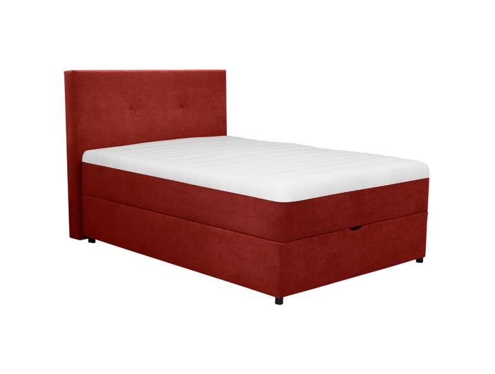 Carryhome Boxbett, Rot, Kunststoff, H3, Höhe ca. 20 cm, 140x200 cm, gepolstertes Kopfteil, Schlafzimmer, Betten, Boxspringbetten