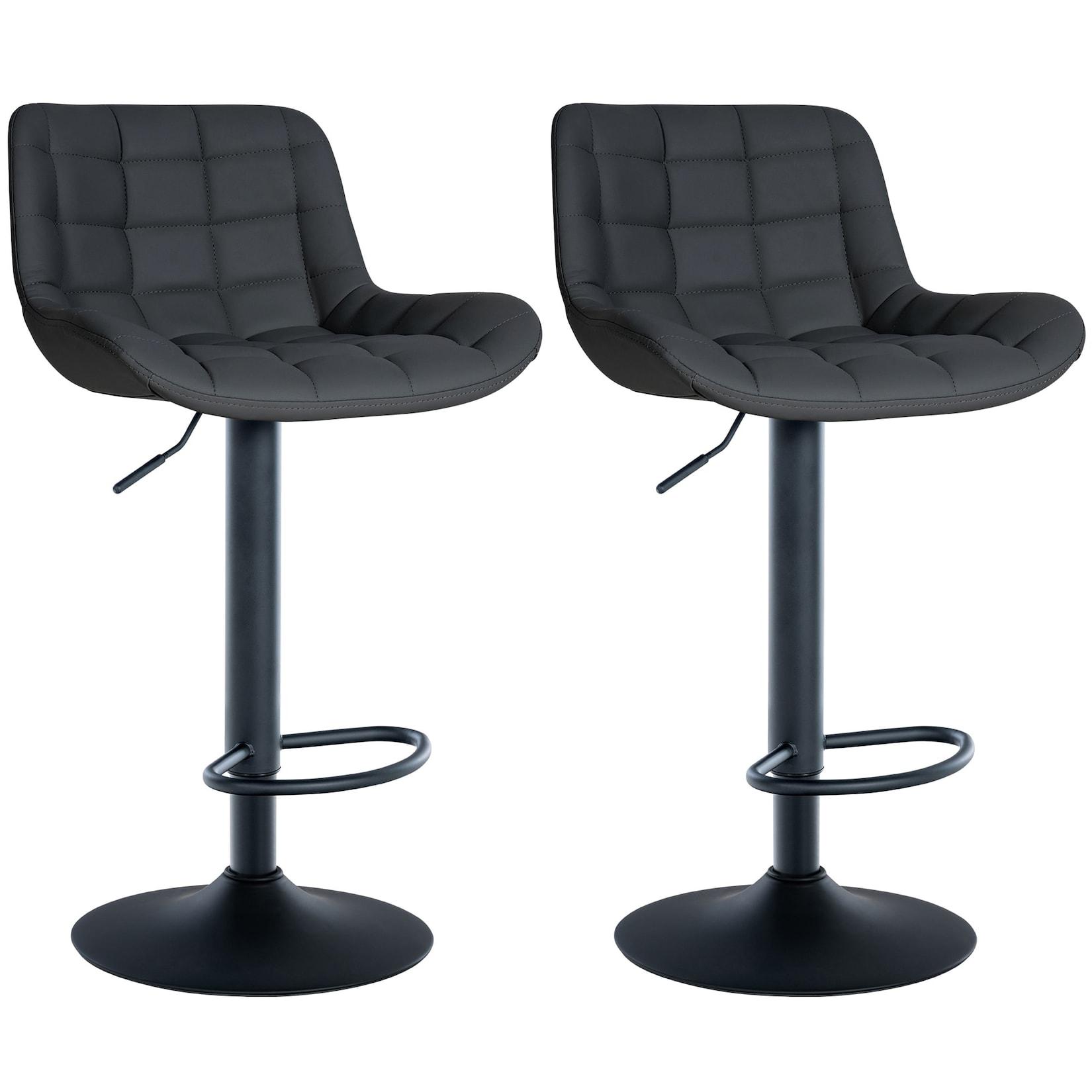 CLP 2er Set Barhocker Tover Kunstleder Farbe: schwarz, Material: Kunstleder