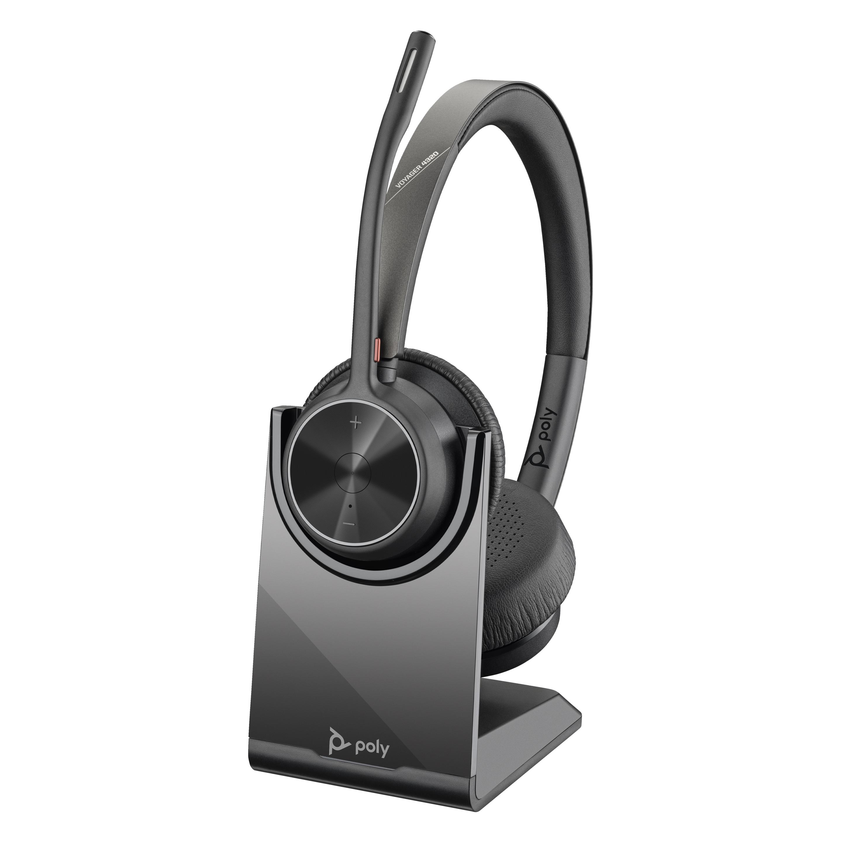 HP Poly Voyager 4320 + BT700 USB-A Adapter + Ladestation (Kabellos, USB-A, Zoom) (218476-01)