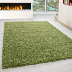 Hochflorteppich RHEIN, einfarbig, Grün, 200 x 290 cm