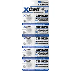 XCELL CR1620 5X - Lithium-Knopfzelle CR1620, 5er Blister