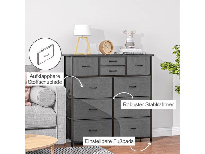 Feuille épaissie meuble de rangement avec tiroir en tissu 10% off buffet moderne pour salon chambre en acier noir