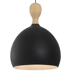 Halo Design Pendelleuchte DUEODDE schwarz Metall & Holz - Eiche ø39cm