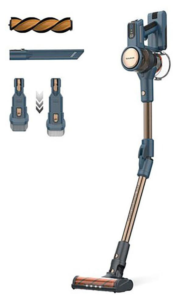 Taurus Homeland Digital Flex 2-in-1 steelstofzuiger zonder zak, zwart blauw goud, 0,5 liter