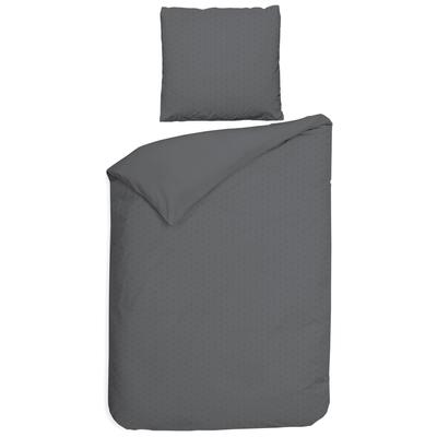 Bettwäsche HECKETT & LANE "Punto", grau (classic anthrazit), B/L: 135cm x 200cm, 1 Stk., 1 Stk., Mako-Satin, B/L: 80cm x 80cm, 2 Stk., Mako-Satin, Obermaterial: 100% Baumwolle, Bettwäsche, Bettwäsche, gepunktet, 100% Baumwolle ab 135x200 cm.