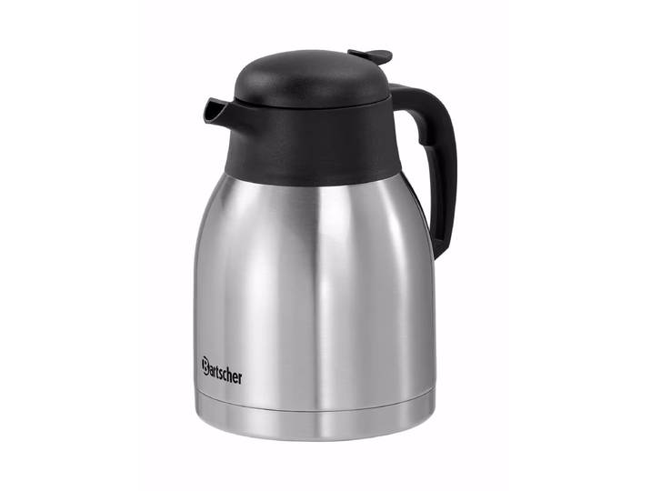 Bartscher Edelstahl-Isolierkanne 1.5 Liter – Gastro Kaffeemaschine/Gastro Getränkespender – edelstahl / schwarz