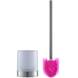 LOOMAID WC-Bürste Silikonkopf Edelstahl/pink mit Bürstenhalter
