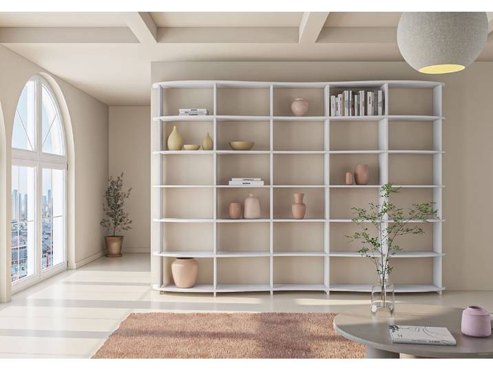 Regal Bücherregal Grande - 310 x 220 x 35 cm (B x H x T) - Weiß, Span, 19mm - konfigurierbar in 3D