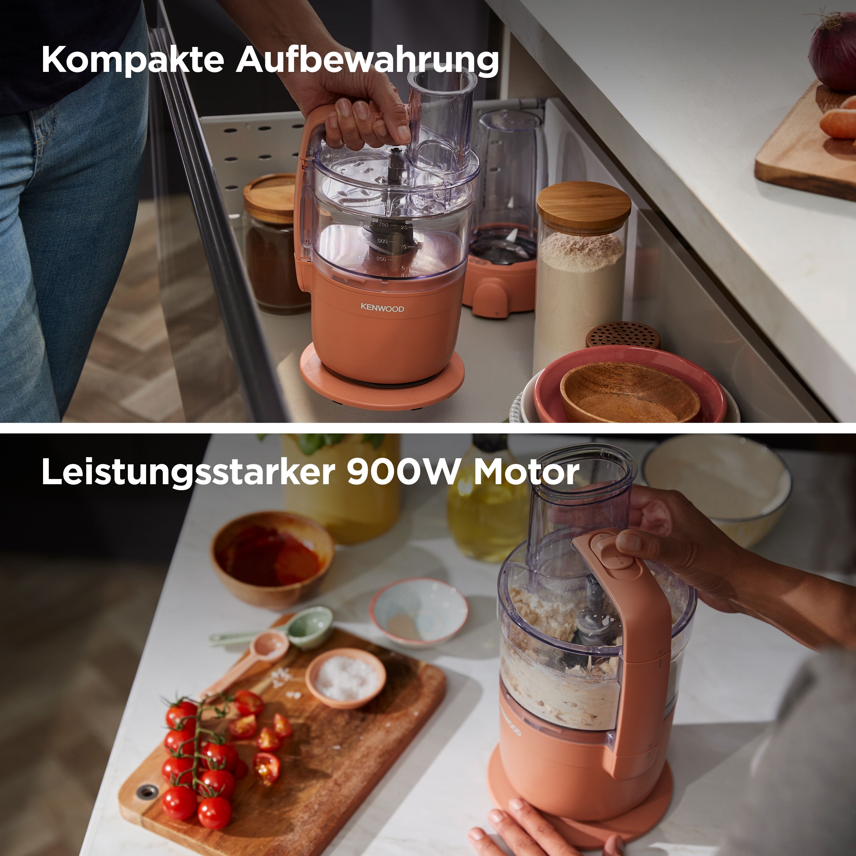 KENWOOD Küchenmaschine "MultiPro Go FDP23.380GY", braun (terracotta), B:16,8cm H:29,7cm T:16,8cm, Küchenmaschinen, Für Smoothies, zum Schneiden, Reiben, Pürieren und Teig Kneten, Küchenmaschine
