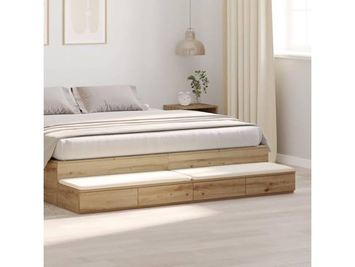 HEFZGDB Artisan Eiche Nachttisch mit DREI Schubladen 200x36,5x16,5 cm Holzwerkstoff Schlafzimmermöbel Modernes Design